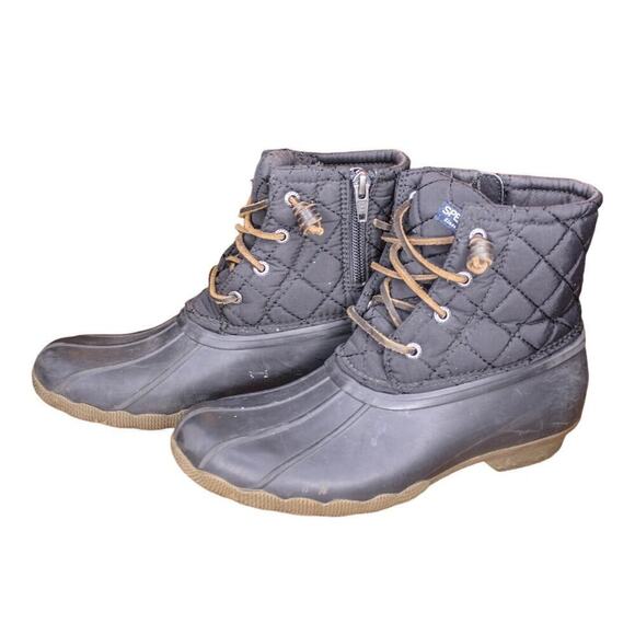 Sperry Girls Saltwater Boots Black Size 4M - Picture 3 of 6